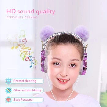 Srčkan Otroci Slušalke Barvita Dekle Žične Slušalke Glasbeni Stereo Slušalke Otroke Božič Brithday Darila Hitra Dostava