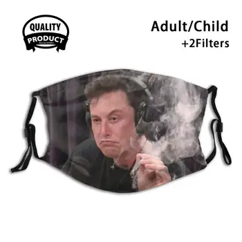 Elon Musk Kajenje Plevela Ikona Foto Proti Prahu S Filter Za Otroke Dekle, Fant Teens Maske Elon Musk Elon Musk Tesla Spacex
