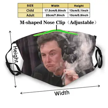 Elon Musk Kajenje Plevela Ikona Foto Proti Prahu S Filter Za Otroke Dekle, Fant Teens Maske Elon Musk Elon Musk Tesla Spacex