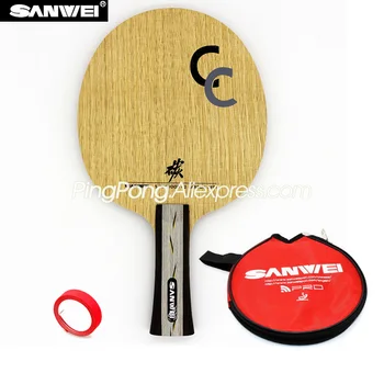 SANWEI CC OGLJIKA (5+2 Ogljika, brezplačno Vrečko & Robu Trak) SANWEI Namizni Tenis Rezilo SANWEI Ping Pong Lopar Bat Veslo
