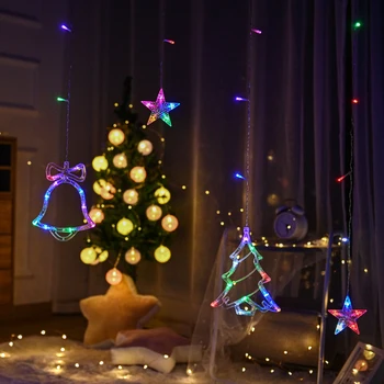 LED Jelena Zvonovi Zavesa Svetlobe, EU NAM Božič Garland Niz Vila Luči na Prostem Za Domačo Stranko Poroko Novo Leto Dekor