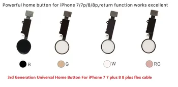 3. generacije Univerzalni Gumb za Domačo stran Flex kabel vrniti ključ dela za iPhone 7 7 plus 8 8 plus
