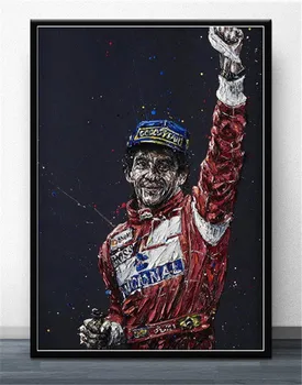 Ayrton Senna F1 Formula Legenda Star Prvak Dirkalni Avto Platno Slikarstvo Letnik Plakatov in Fotografij Stenskih slikah, za Dom Dekor