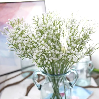 6 šopke gypsophila Umetne rastline vaze za dekoracijo Plastični ponaredek cvetje, Poročni dobave Doma dekoracijo accessorie