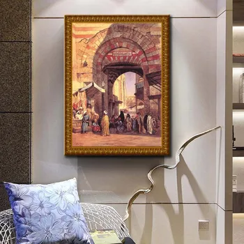 Klasične arabci živijo krajine platno, saj olje slike, natisnjene na platno hotel wall art okras slike