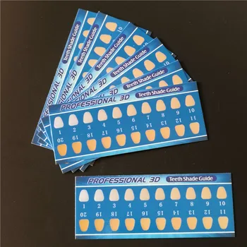 100/200 kosov Hladno svetlobo za beljenje zob barvni paleti kontrastno kartico primerjavi kartico zob odtenek vodnik