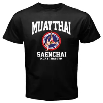 Lumpinee Pk Saenchai Muay Tajski Boks Telovadnici Tajska Cartwheel Kick Logotip 2020 Novo Kratkimi Hip Hop O-Vratu Športna T Majica