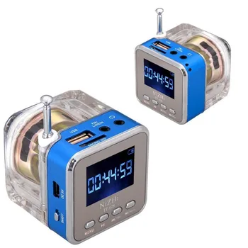 Prenosni Nizhi TT028 Subwoofer LED Crystal Display Mini Glasbe MP3 Predvajalnik, Glasnih Zvočnikov Zvočnikov FM TF Kartice SD