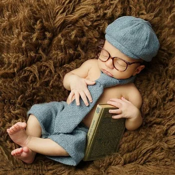Novorojenček fotografija rekviziti za malčke baby obleko, gospod kravato klobuk malčka, fant, dekle, foto oprema novo rojen streljanje oblačila, ki