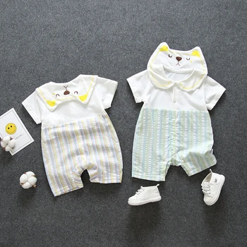 Novo Newborn baby girl obleke poletje bombaž dihanje jumpsuit za malčke baby dekleta oblačila 1. rojstni dan otroka tanke igralne obleke