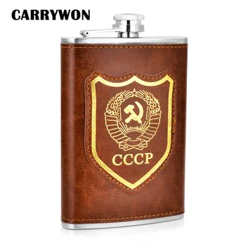 CARRYWON Sovjetske zveze Zastavo Vzorec Bučko Novo Rjavo Usnje Šport na Prostem Prenosni iz Nerjavečega Jekla Pijejo Alkohol Bučke Za Človeka