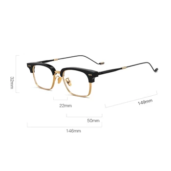Luksuzne Blagovne Znamke Kvadratnih Acetat Optičnih Očal Okvir Moški Ženske Letnik Pregleden Pol Okvir Recept Očala Okvir Očal