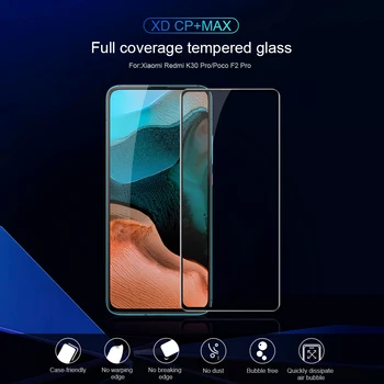 NILLKIN Screen Protector Stekla Film Za Xiaomi Poco X3 NFC XD CP+MAX Polno Zajetje Kaljeno Steklo Anti-fingerprint