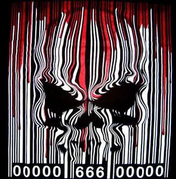 Črtna koda Lobanje Kapuco Kovinski Satanic Biker 666 Goth Novo XXLCool Priložnostne ponos majica s kratkimi rokavi moški Unisex Modna tshirt