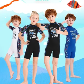 Otroci iz Enega kosa Plavati Dekle Crossocheilus Kratkimi Toplo Kopalke Neoprenes Otroci Potapljaško Obleko Otroci mokra Obleka
