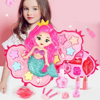 Otroci Morska Deklica Ličila Nastavite Princesa Kozmetika Make Up Set Za Dekleta Pretvarjamo, Igra Make Up Igrače Za Otroke, Otroci Princesa Obleko Gor