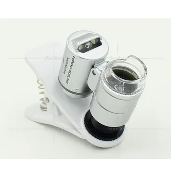 Mobilni telefon clip 60 krat univerzalni prenosni povečevalno steklo, ABS plastike objektiv optični mikroskop