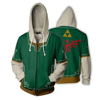 The Legend of Zelda Cosplay Kostum Hoodie Majica Vrhovi Priložnostne Kul Plašč Suknjič Moda Znoj Shirt Zadrgo Hooded Hoodies