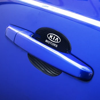 4pcs zaščito avtomobila iz ogljikovih vlaken usnje vrata avtomobila Za KIA K2 K3 K5 Sorento Sportage R Rio Dušo skp Dodatki