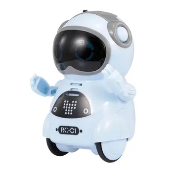 1pcs Inteligentni Mini Žep Robot Sprehod Glasbo, Ples Svetlobe govora Pogovor Ponovite Pametni Otroci Interaktivna Igrača