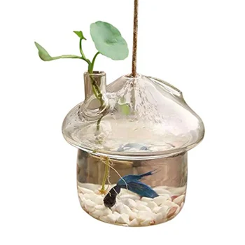 Gobe v obliki Viseče Gl Planter Vaza Rumble Fish Tank Terarija Posodo Doma Vrt Dekor