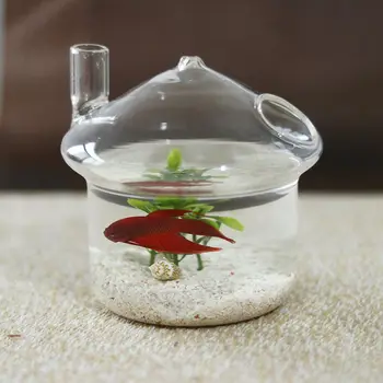 Gobe v obliki Viseče Gl Planter Vaza Rumble Fish Tank Terarija Posodo Doma Vrt Dekor