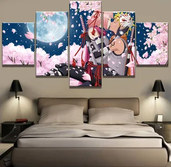 5 Kos Platno Umetnosti HD Tiskanja Anime Naruto Plakat Krajine Steno Doma Sodobno Opremo Za dnevno Sobo & Spalnica Dekoracijo Slikarstvo