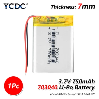 3,7 V litij-polimer baterija 703040 750MA Li-Po Baterija S PCB Za DVD-MP3, MP4 MP5 GPS Moči Banke Bluetooth GPS Navigator Igrača