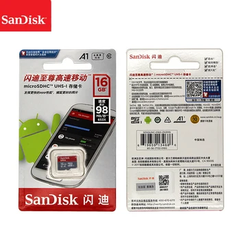 SanDisk Micro SD Kartico 16GB 32GB 64GB 128GB Pomnilniško Kartico Max 98MB/s C10 U1 A1 Bliskavica TF kartice Microsd Kartico za Telefon, Računalnik, SDXC SDHC