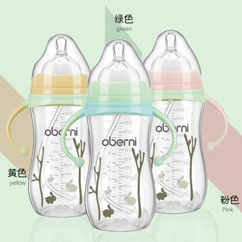 Anti-Slip BPA Free Newborn Baby Steklenice za Malčke Negovalno Mleko, Sadje, Sok, Voda, Hranjenje Široka Usta Nastavek Cucla Pijačo PP Steklenice
