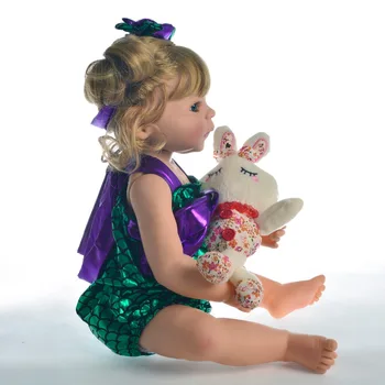 55 cm, Silikonski Prerojeni Baby Baby doll Igrača, s Sirena obleko gor, obleke DOLLMAI resnično živ original lutka otrok darilo igrača kopel