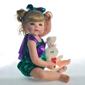 55 cm, Silikonski Prerojeni Baby Baby doll Igrača, s Sirena obleko gor, obleke DOLLMAI resnično živ original lutka otrok darilo igrača kopel
