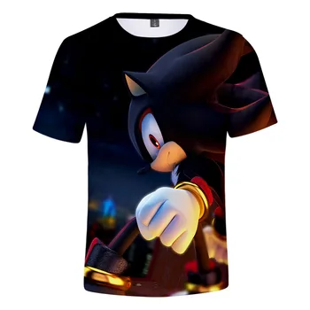 Sonic 3D Tiskanja Risanka T-shirt Priložnostne Poletje Moda za Fante Oblačila Lep Sonic Risanka Vzorec Dekleta Obleke 4-14Y Otroci Oblačila