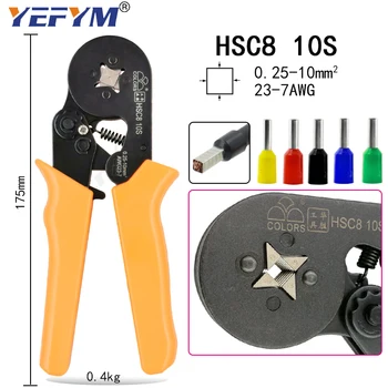 HSC8 10S robljenjem klešče 0.25-10mm2 HSC8 6-4/6-6 0.25-6mm2 cev tip iglo terminal box set mini pritisk žice orodja