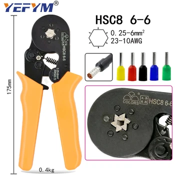 HSC8 10S robljenjem klešče 0.25-10mm2 HSC8 6-4/6-6 0.25-6mm2 cev tip iglo terminal box set mini pritisk žice orodja