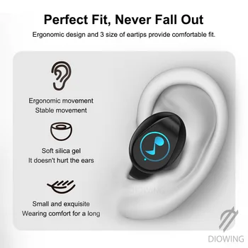 Hi-fi Bluetooth 5.0 Slušalke Zmanjšanje Hrupa Stereo Brezžična TWS Dotik Upoštevajte, Bluetooth, LED Prikazovalnike Nepremočljiva Dvojno Slušalke