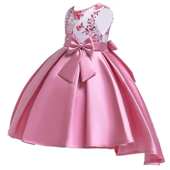 Baby Dekle vezenje Princesa Obleko za Poroko Cvet lok dekle Otroci Obleke za Malčka Dekle Rojstni dan Otroci Oblačila