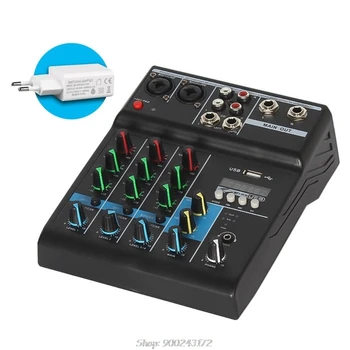 Profesionalni Audio Mixer 4 Kanali Bluetooth Zvok Mešalna miza za Karaoke S08 20 Dropship