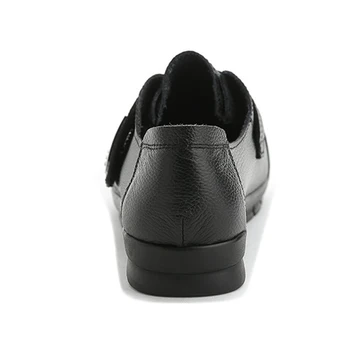 SNURULAN Pomlad Mati čevlji mehko podplati udobno ženskih čevljev starejših velikosti ravno Usnje Moda black Ženske ShoesE546