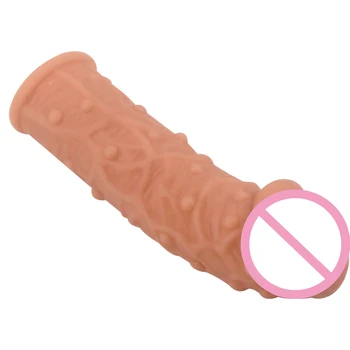 Ponovno Podaljša Silikonski Velikih Zrn Penis Rokav Dick Extender Petelin Širitve Razširitev Kondom Spolnih Igrač Za Moške Gay Odraslih