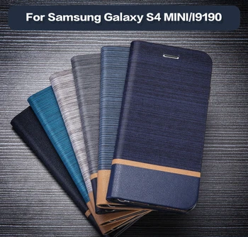 Poslovni Usnje Primeru Telefon Samsung Galaxy S4 MINI Denarnice Primeru Silikonski Zadnji Pokrovček Za Samsung Galaxy I9190 Reža za Kartico Primeru