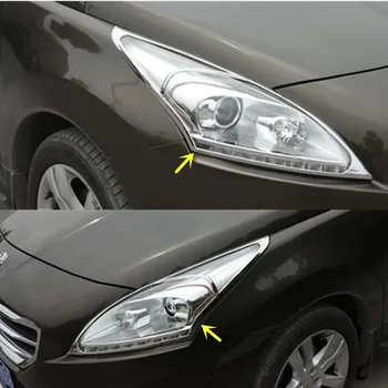 Visoko Kakovost Za Peugeot 3008 2013 Spredaj Vodja Svetlobe Žarnice Okvir Palico Styling ABS Chrome Kritje Trim Accessorie 2pcs