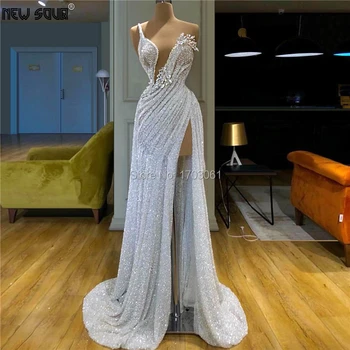 Elegantno Formalno Aibye Bela Večerne Obleke Beading Sequins 2020 Vestido Ročno Prom Oblačenja Afriške Bližnjem Vzhodu Stranka Haljo Dubaj
