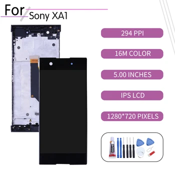 ORIGINAL Za SONY Xperia XA1 LCD Zaslon na Dotik, Računalnike Zbora Za Sony XA1 Zaslon z Okvirjem Zamenjava G3112 G3121 G3123