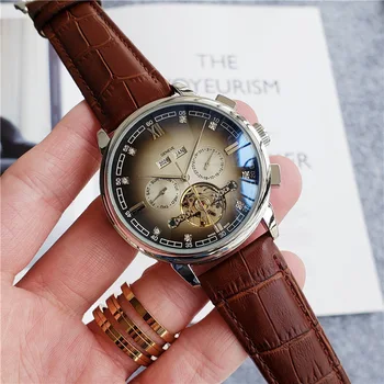 Samodejno Tourbillon Mehanske Diamond Watch Patek-Philippe Moške Večnamensko Uro Nepremočljiva Poslovnih ročno uro