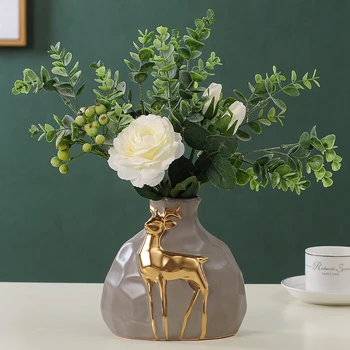 Ustvarjalne jelena keramične vaze decoracion hogar koncertni vaze poroko centerpieces cvetlični lonček dom dekoracija dodatna oprema