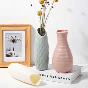 Cvet Vazo Okrasni Dom Plastičnih Vaza Imitacije Keramični Cvetlični Lonec Cvetlični Košarico Nordijska Dekorativne Vaze za Posušen Cvet