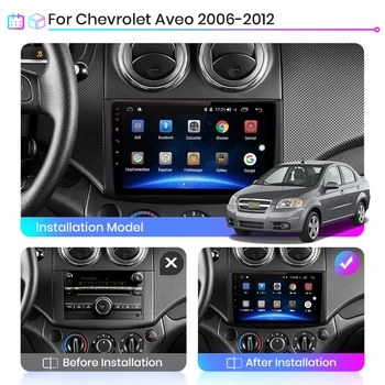 2 Din avtoradio Android 8.1 9 palčni zaslon na Dotik, GPS Navigacija Multimedia Player za Chevrolet Aveo 2006-2012