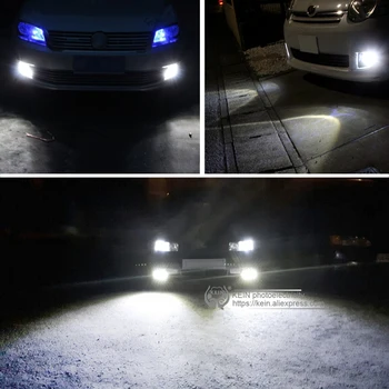 KEIN 2pcs H3 LED Avto DRL meglo Žarnica Auto 4014 30SMD Dan Vožnje Zunanjih Dnevnih Luči Lučka Vozilo, Bela, 6000K 12V