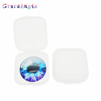 GraceAngie 10pcs/paket Oči Model Nakit Dodatki Plastične Škatle Nakit Čepi za Shranjevanje Tabletke Primeru Prenosnih za Žepu, Torbici